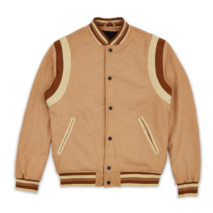 Men's Oversized Varsity Coat Jacket for Cold Winter Stylish Streetwear with Stand Collar <b>Woolen</b> Fabric OEM Service Available - Product Image 5