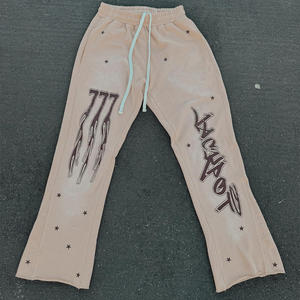 Chándal de fabricante personalizado, Sudadera con capucha y pantalones de chándal acampanados de doble cintura, conjunto de chándal holgado de gran tamaño para hombre - Product Image 6