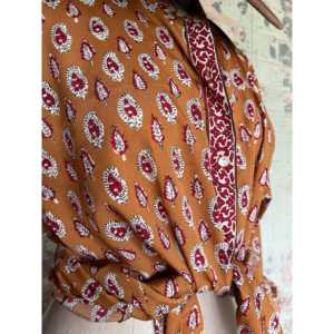 Camisa Formal de Seda para Mujer, con Bordado de Leopardo y Flores, Cuello de Lazo, Encaje, Talla XL, para Oficina - Product Image 2