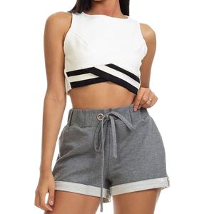 Nouvel ensemble deux pièces décontracté pour femme, en tricot, avec sweat-shirt et short au-dessus du genou, orné de dentelle et de boutons, tenue d'été 2026 - Product Image 5