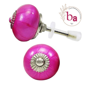 Fuchsia rose néon céramique boutons Unique tiroir armoire poignée tire pour cuisine commode chambre salon extérieur entrepôt utilisation - Product Image 1