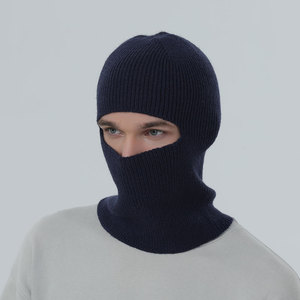 Masque de ski en tricot 100% acrylique personnalisé, un trou, couleur unie, chaud, plus doux, masque de balaclava uni pour homme et femme, livraison DDP - Product Image 3