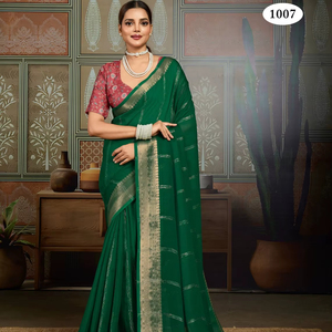 Nueva Colección de Verano de Saris Indios de Diseñador con Estampado Digital y Blusa para Fiestas y Bodas - Product Image 1