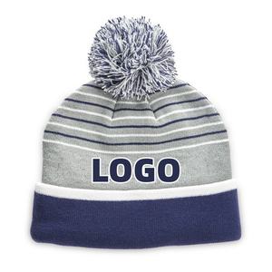 Gorro de Punto con Puño y Pompones de Alta Calidad Hecho a Medida, Gorro de Invierno de Jacquard de Punto de Moda, Superventas, para Hombre, Fabricante OEM - Product Image 3