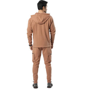 Survêtement de sport d'hiver personnalisable OEM pour hommes, ensemble de jogging 2 pièces de qualité supérieure avec techniques imprimées - Product Image 4