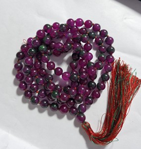 Wholesale Natural <strong>Ruby</strong> Zoisite Mala 108 Beads <strong>Excellent</strong> Stone Beads for Love &amp; Meditation - Product Image 1
