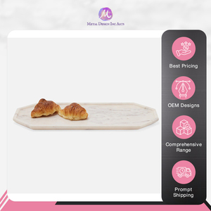 Vajilla de mármol de calidad superlativa de Color blanco de lujo única, bandeja de diseñador para servir bebidas y alimentos para Hotel y restaurante - Product Image 3