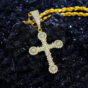 Christian <b>Cross</b> Jesus Customize Design Latest Trendy 0.70 TCW Round Cut Moissanite Diamond <b>Silver</b> Hip Hop Custom <b>Pendant</b> - Product Image 3