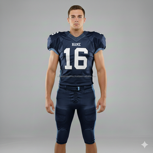 Ventes en gros direct d'usine, uniformes de football américain, shorts respirants, prix bas, sublimation personnalisée, ensembles de maillots 100% polyester - Product Image 1