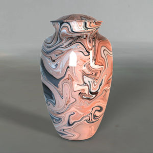 Urne de crémation pour adultes avec sac en velours sans texture de marbre unique en métal durable - Product Image 1