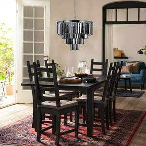 Candelabros contemporáneos modernos de cristal de humo cromado de lujo, lámpara de techo colgante, iluminación de araña de 4 niveles para comedor - Product Image 2