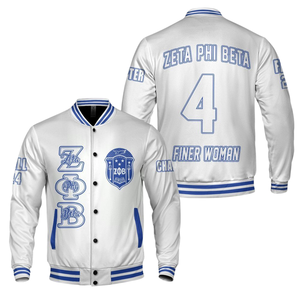 Zeta Phi Beta 1920 Bleu Blanc Grec Vie Varsity Letterman Veste Sororité ZPB Chenille Patch Founders Edition - Product Image 3