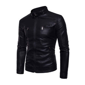 Chaqueta de Cuero Clásica Estilo Motero para Hombre, Impermeable, Ecológica y Moderna con Logotipo Frontal para Motociclistas y Hombres Modernos - Product Image 4