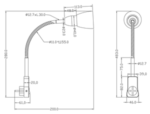 Flexo <b>with</b> <b>plug</b> model Ligara E14 <b>with</b> <b>switch</b> (Trio Lighting 8911211-07) - Product Image 4