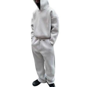 Survêtements d'hiver personnalisés 100 % coton 300 g/m² brodés, écologiques, respirants, pour hommes, sweats à capuche amples et surdimensionnés - Product Image 6