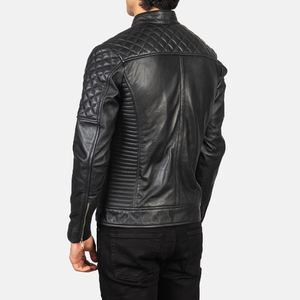 Blouson en cuir pour homme décontracté personnalisable Bomber Logo Service OEM pour l'hiver Blousons vierges - Product Image 4