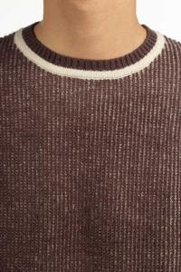 Suéter de Hombre de Lujo Personalizado de Tendencia 2025, Suéter de Punto de Manga Larga a Rayas, Cuello Redondo, Ropa de Hombre, Suéter de Algodón de Punto Acanalado - Product Image 2