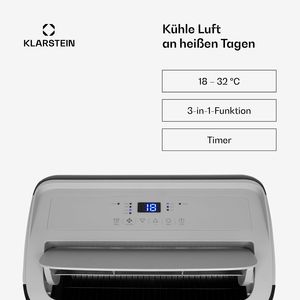 เครื่องปรับอากาศแบบพกพา 12000 BTU สำหรับบ้าน ควบคุมผ่านแอพ WiFi 3 in 1 ระบบทำความเย็น ลดความชื้น และพัดลม สำหรับห้องขนาด 20-35 ตร.ม. 55 เดซิเบล สีดำ - Product Image 2