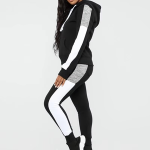 New Stylish <b>Men</b> Winter Velvet Hooded Solid Tracksuits <b>Crop</b> <b>Tops</b> Hoodies and Jogging Sweatsuit 2 Piece Set - Product Image 4