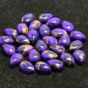 AAA + alta calidad tamaño personalizado 6X9MM forma de pera Natural púrpura cobre Kingman turquesa cabujón joyería de piedras preciosas sueltas - Product Image 4