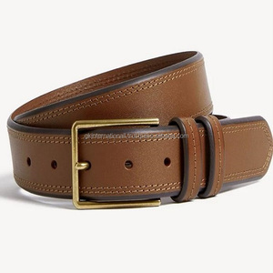 Ceinture décontractée en cuir pleine fleur à la mode boucle en alliage de laiton ceintures et accessoires en cuir véritable pour hommes et femmes - Product Image 4