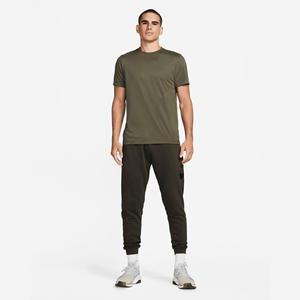 Jersey Fabric Feels Soft and Smooth Relaxed Standard fit Ribbed Neckband 100% Polyester Cargo <b>Khaki</b> <b>Mens</b> Fitness T-<b>Shirt</b> - Product Image 4