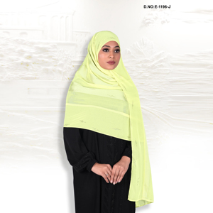 Luxury Crystal Accent Long Hijab <b>Scarf</b> <b>for</b> Muslim <b>Women</b> | Soft Chiffon Lightweight & Breathable Stylish Head Cover - Product Image 2