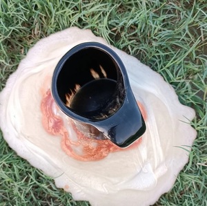 Tasse en corne de bœuf scellée à la cire d'abeille, sans danger pour les aliments, en corne de bétail naturelle véritable - Product Image 5