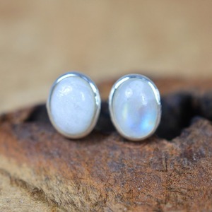 925 Sterling <b>Silver</b> Moonstone Gemstone <b>Stud</b> <b>Earrings</b> Jewelry Handmade <b>Silver</b> Boho Style <b>Earrings</b> Jewelry For Women Wedding Gift - Product Image 2