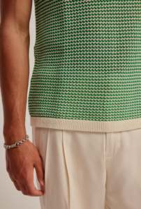 Summer Beach Custom Cotton Hollow High Twist Cotton <span class=keywords><strong>Crochet</strong></span> Loose Sleeveless Top Knitted Vest Men's Sweater - Product Image 6