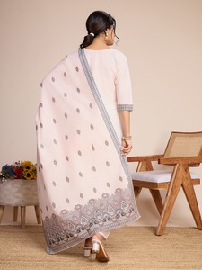 ชุดผ้าคอตตอนพิมพ์ลายสำหรับผู้หญิงชุดแต่งงานอินเดียใส่ได้หลายโอกาสพร้อมพิมพ์ลาย salwar - Product Image 4