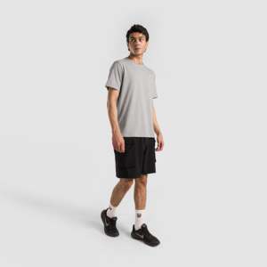 เสื้อยืดออกกำลังกายทรงสลิมฟิต สีเทาเฮเธอร์ สำหรับการฝึกความทนทานและการฝึกยิมนาสติก - Product Image 4