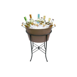 Bronze Color Copper Beverage Tub With Handle For Ice <b>Storage</b> Drinking Use Home Bar Garden Party Decorative Beverage Tub - Product Image 3
