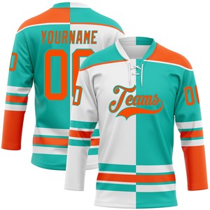 Maillot de hockey sur glace à lacets haute performance 100% polyester antibactérien et à séchage rapide Nom d'équipe personnalisé Adulte unisexe - Product Image 5