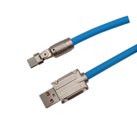 Boîtier en métal rotatif à 180 degrés 3A charge rapide USB 3.0 Type C câble de données en silicone pour imprimantes mobiles caméras écouteurs
