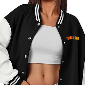 Veste universitaire pour femmes de haute qualité en gros blouson bombardier de baseball surdimensionné vêtements d'extérieur Letterman d'hiver sur mesure - Product Image 2