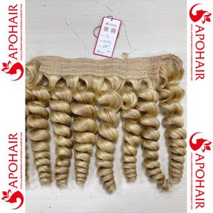 Meilleure vente Extensions de cheveux humains bruts Cuticules entièrement alignées Extensions Halo de haute qualité Support filaire Meilleures extensions Halo - Product Image 4
