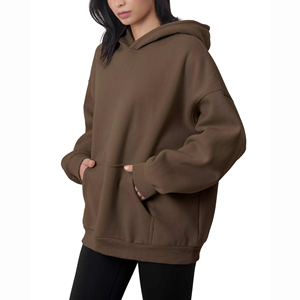 Sweat-shirt long oversize pour femme en velours douillet, coupe ample et décontractée, mode streetwear d'hiver, logo sur le devant - Product Image 6