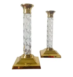 Suporte de vela de vidro acrílico, suporte de velas para mesas de casamentos
