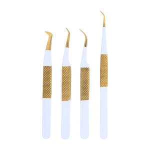 Pince à épiler professionnelle en acier durable, extension de cils noire, nouveau logo personnalisé, poignée en diamant - Product Image 1