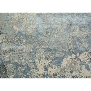 Tapis en laine et soie de bambou noué à la main Kavi gris et noir, motif abstrait Srb(705) pour usage domestique - Product Image 3