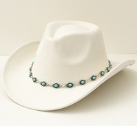 Chapeau de cowboy en feutre chic et tendance pour l'hiver, style western, avec ruban et corde, 100% polyester, unisexe, nouvelle collection Phoenix Fashion.