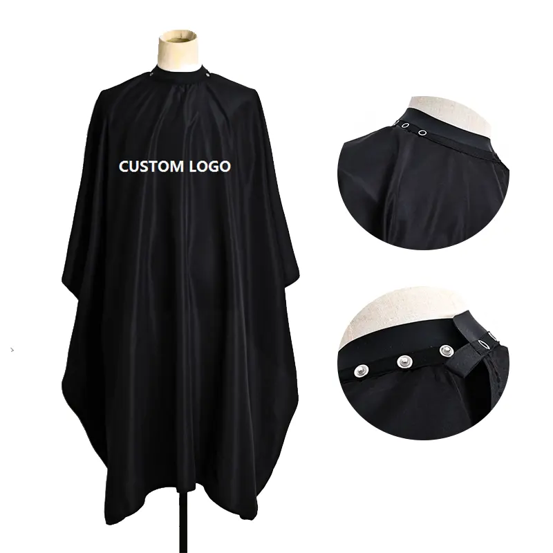 KEFEI – Capes de Salon de coiffure à Logo personnalisé avec col en Silicone pour une Cape de coiffure imperméable, vente en gros