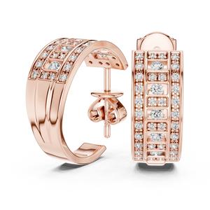 Pendientes de Aro con Diamantes Cultivados en Laboratorio con Certificación IGI, Plata 925, Corte Brillante Redondo, CVD HPHT |   Moda para Mujer Chapada en Rodio - Product Image 6