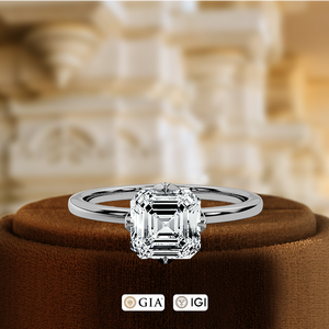 1 CT Asscher Cut <b>Diamond</b> <b>Ring</b>, Lab Grown <b>Diamond</b> Engagement <b>Ring</b>, IGI Certified <b>Ring</b>, 14K White Gold Bridal <b>Ring</b>, Wedding <b>Ring</b> - Product Image 2
