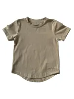 T-shirt à manches courtes en coton/fibre de bambou pour enfants, garçons et filles, impression sérigraphique, style hip-hop, haute qualité