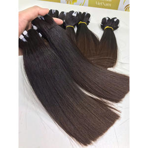 Timehair Soldes de Noël Super Double Dark Single Donor 8'' Bonestraight Remy Flat Weft Cheveux humains bruts Extensions de cheveux alignés sur la cuticule - Product Image 3