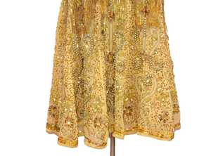 ชุดเดรสแม็กซี่เดรสยาวประดับลูกปัดโบฮีเมียน,ชุดเดรสคาฟตันแม็กซี่สีทองปักลูกปัดสวยงามสำหรับยามค่ำคืน - Product Image 5