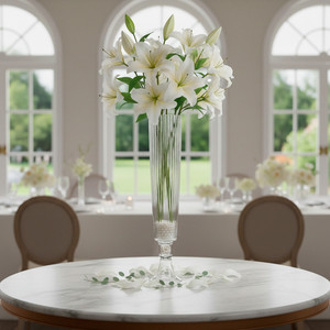 VTV3235 - <b>Clear</b> Fluted Trumpet <b>Vase</b> - 35.5 - Product Image 3