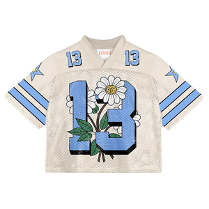 Camiseta de fútbol americano con malla de sublimación personalizada para adultos/jóvenes, Camiseta deportiva de práctica de verano estilo Hip Hop, ropa de fútbol - Product Image 6